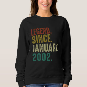 Sudadera Leyenda de cumpleaños número 21 años desde el 2 de