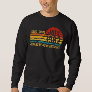 Sudadera Leyenda de cumpleaños retro de 40 años desde julio
