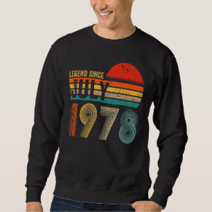 Sudadera Leyenda de cumpleaños retro de 44 años desde julio