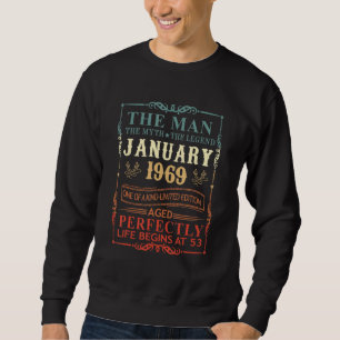 Sudadera Leyenda de mito masculino de 1969 53 de enero de c