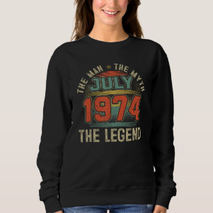 Sudadera Leyenda de Mitos del Hombre Julio de 1974 48º cump
