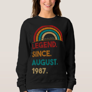 Sudadera Leyenda Desde Agosto De 1987 35º Cumpleaños Nacido