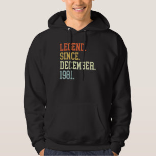 Sudadera Leyenda desde diciembre de 1981 para hombres y muj