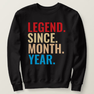 Sudadera Leyenda desde el año de mes personalizado cumpleañ