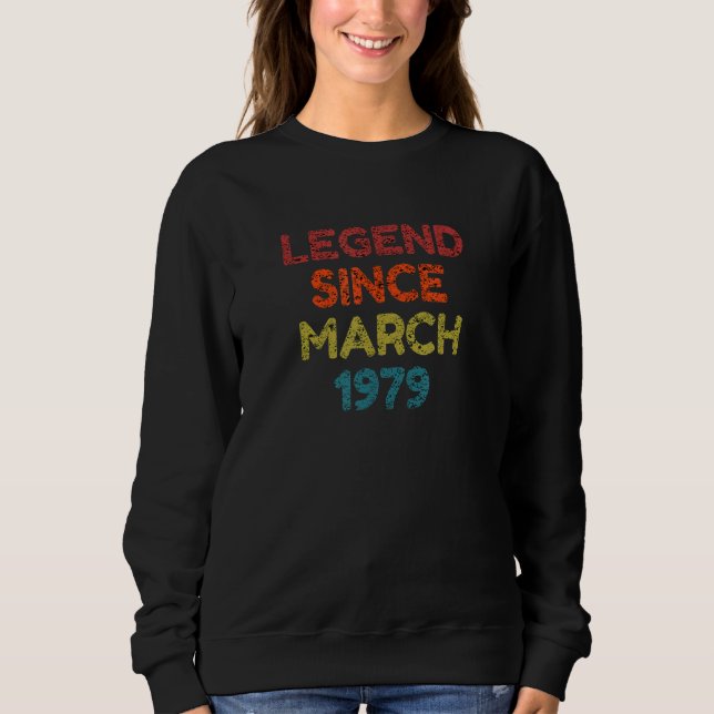 Sudadera Leyenda desde el cumpleaños retro de marzo de 1979 (Anverso)