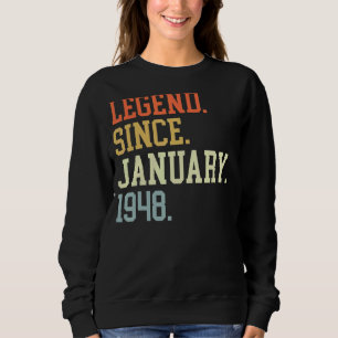 Sudadera Leyenda Desde Enero De 1948 Para Hombres Mujeres E