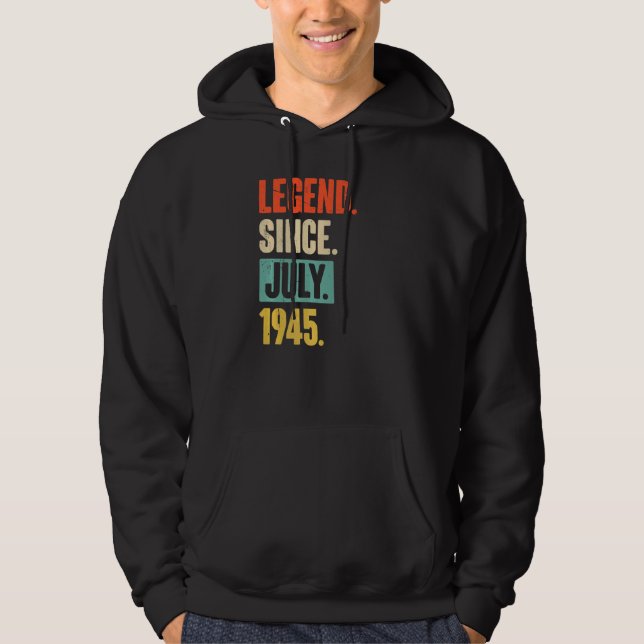 Sudadera Leyenda desde julio de 1945 77 años (Anverso)
