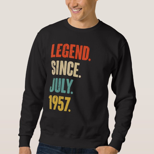 Sudadera Leyenda desde julio de 1957 Regalo de 65 años 65º  (Anverso)