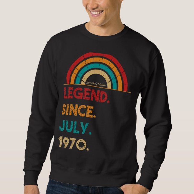 Sudadera Leyenda desde julio de 1970 52º cumpleaños Retro N (Anverso)