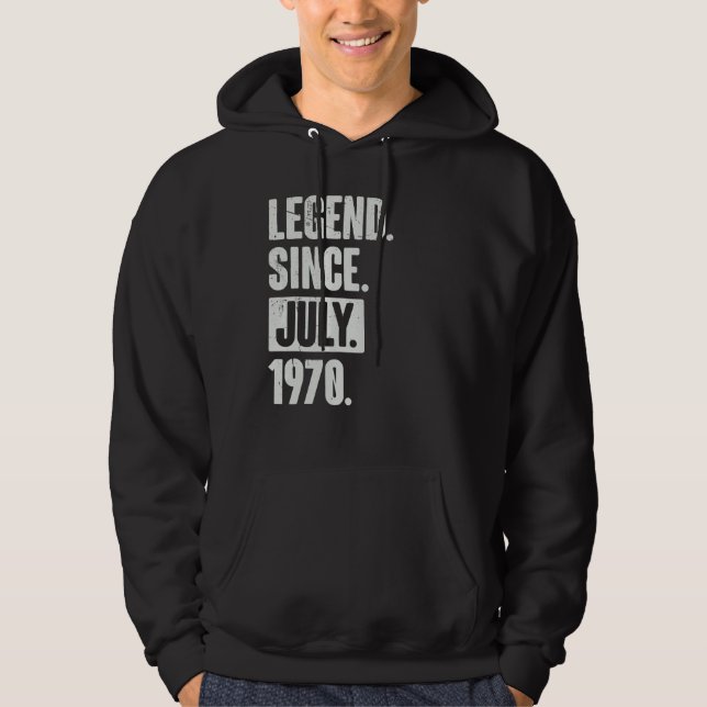 Sudadera Leyenda desde julio de 1970 52 años (Anverso)