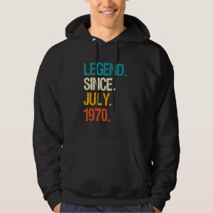 Sudadera Leyenda desde julio de 1970 52 años cumpleaños núm