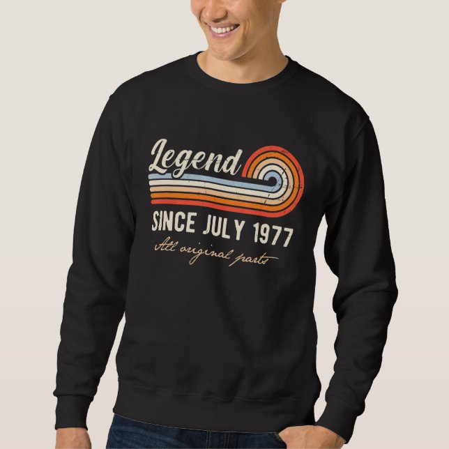 Sudadera Leyenda desde julio de 1977 45 años cumpleaños 45 (Anverso)