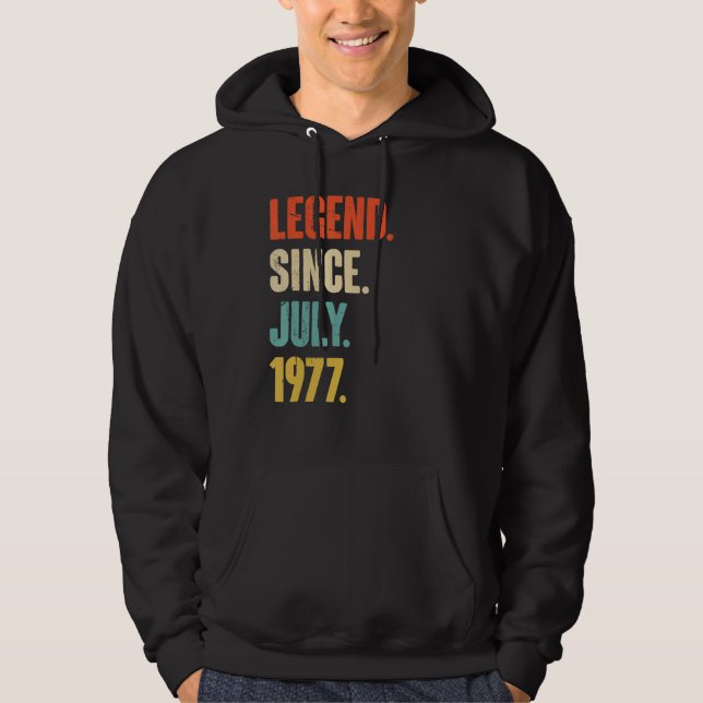 Sudadera Leyenda desde julio de 1977 Regalo de 45 años 45º  (Anverso)