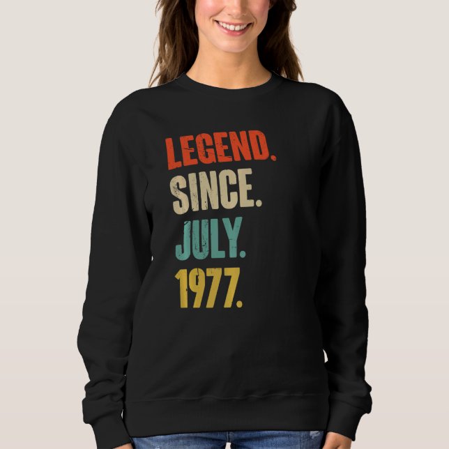Sudadera Leyenda desde julio de 1977 Regalo de 45 años 45º  (Anverso)