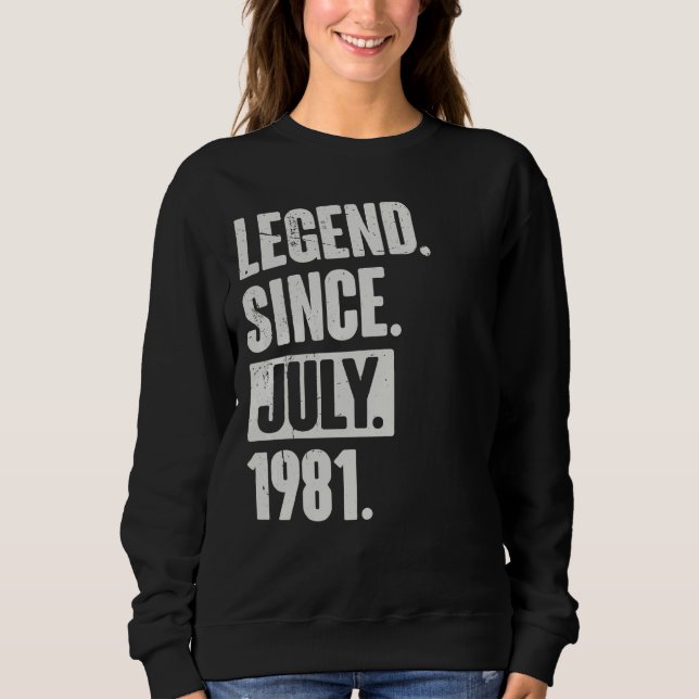 Sudadera Leyenda desde julio de 1981 41 años (Anverso)