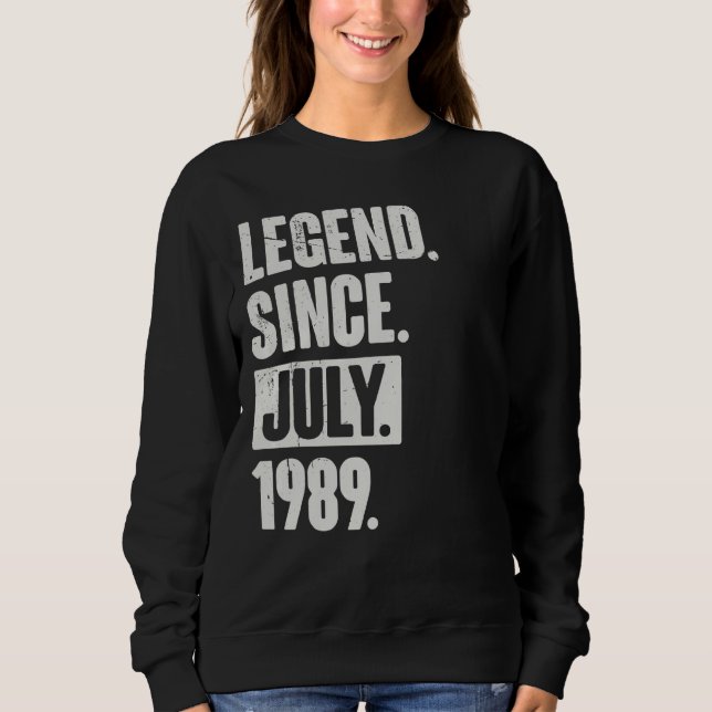 Sudadera Leyenda desde julio de 1989 33 años (Anverso)