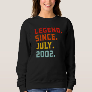 Sudadera Leyenda desde julio de 2002 20th Birthday Vintage 