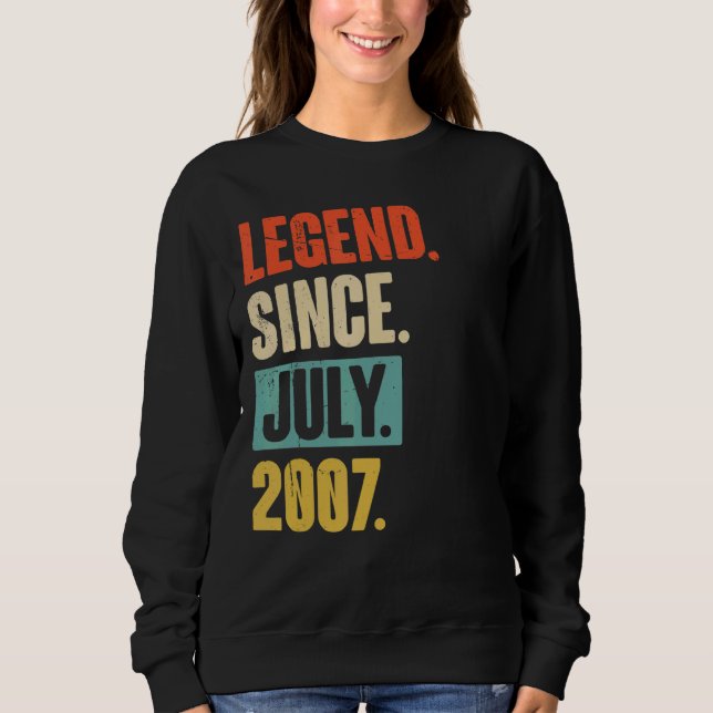 Sudadera Leyenda desde julio de 2007 15 años (Anverso)