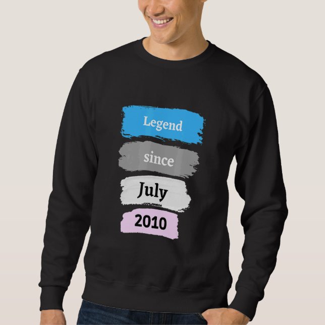 Sudadera Leyenda desde julio de 2010 12º cumpleaños (Anverso)