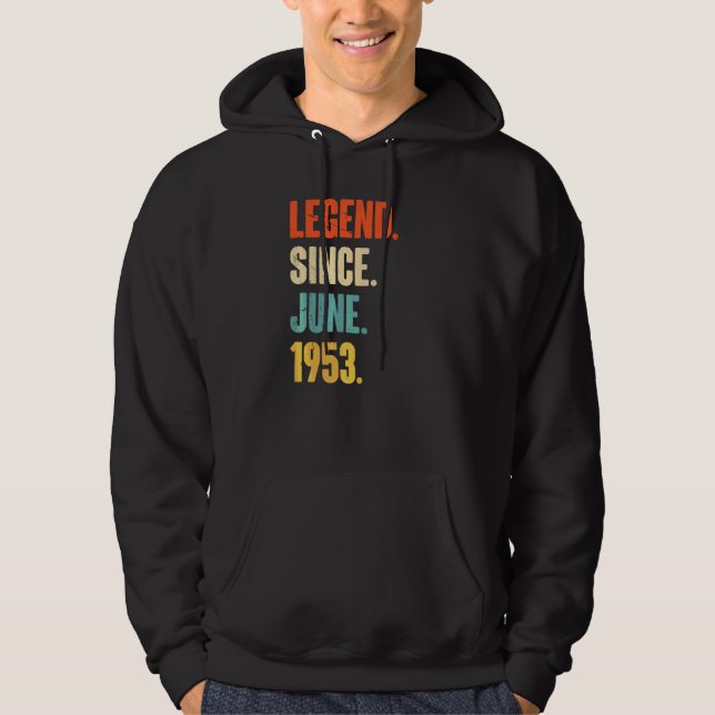 Sudadera Leyenda desde junio de 1953 69 años (Anverso)
