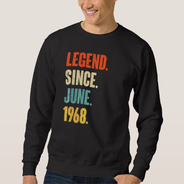Sudadera Leyenda desde junio de 1968 54 años (Anverso)