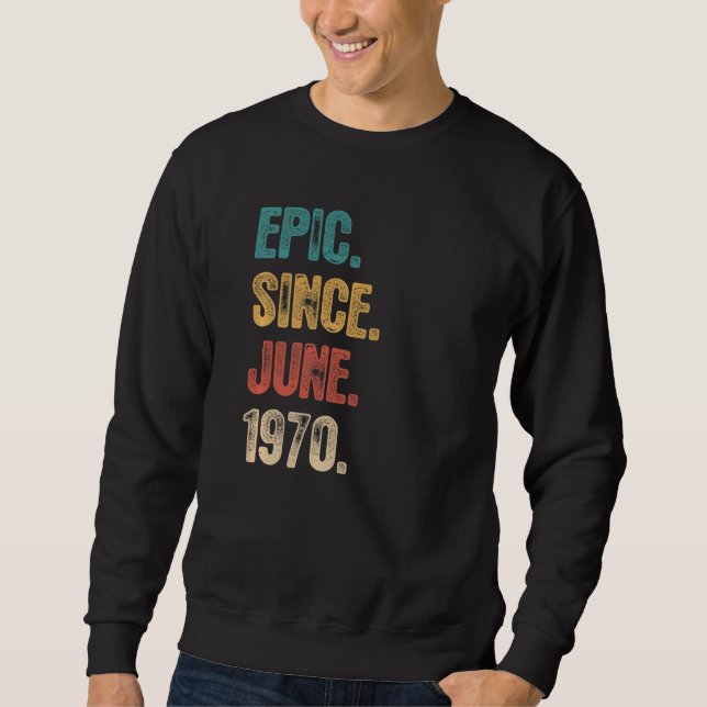 Sudadera Leyenda desde junio de 1970 52 años (Anverso)
