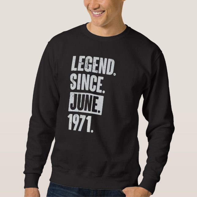 Sudadera Leyenda desde junio de 1971 51 años (Anverso)