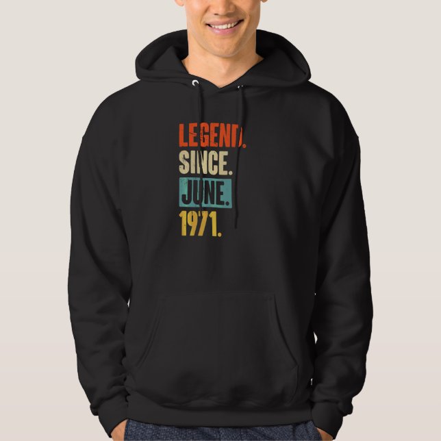Sudadera Leyenda desde junio de 1971 51 años (Anverso)