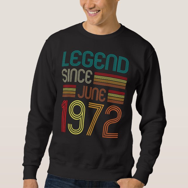 Sudadera Leyenda desde junio de 1972 50º cumpleaños 50 años (Anverso)
