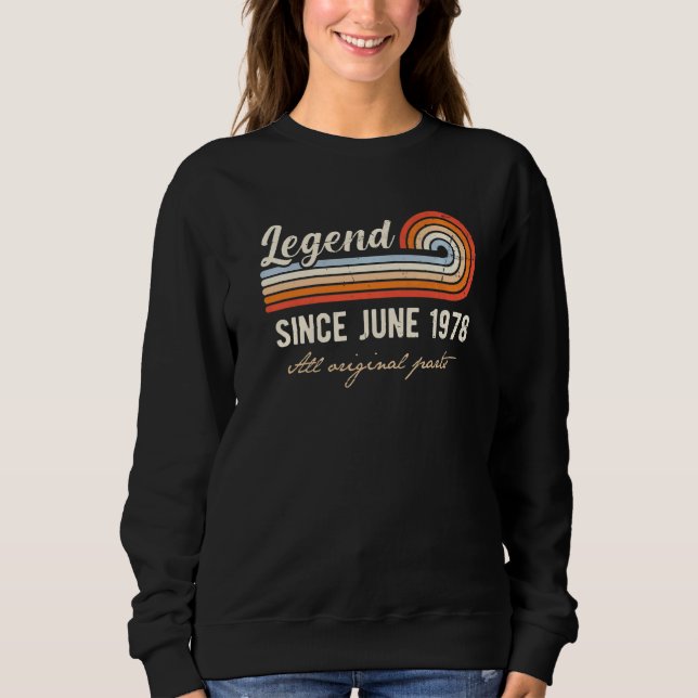 Sudadera Leyenda desde junio de 1978 44 años (Anverso)