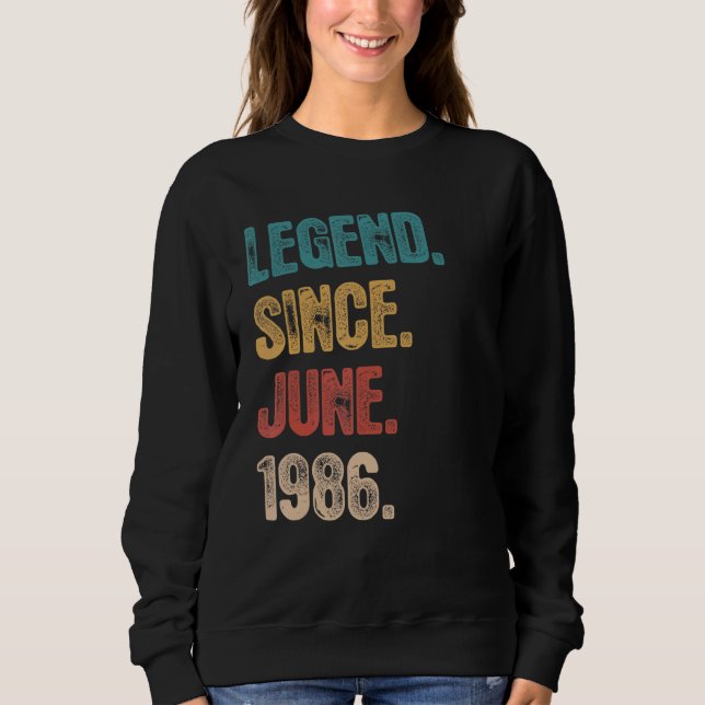 Sudadera Leyenda desde junio de 1986 cumpleaños 36 años (Anverso)