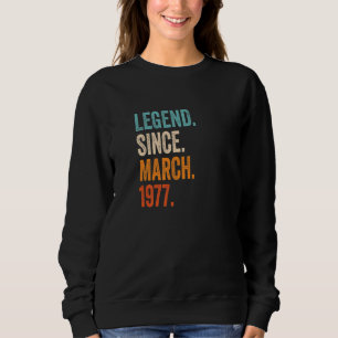 Sudadera Leyenda desde marzo de 1977 46º cumpleaños