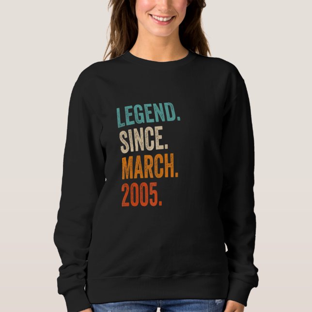 Sudadera Leyenda desde marzo de 2005 18º cumpleaños (Anverso)