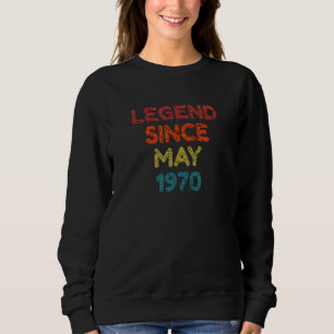 Sudadera Leyenda desde mayo de 1970 Cumpleaños Retro