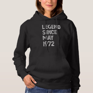 Sudadera Leyenda desde mayo de 1972 50º cumpleaños mujeres