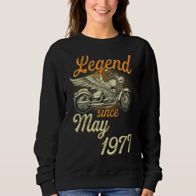 Sudadera Leyenda desde mayo de 1977, edad de 45 años, motoc (Anverso)
