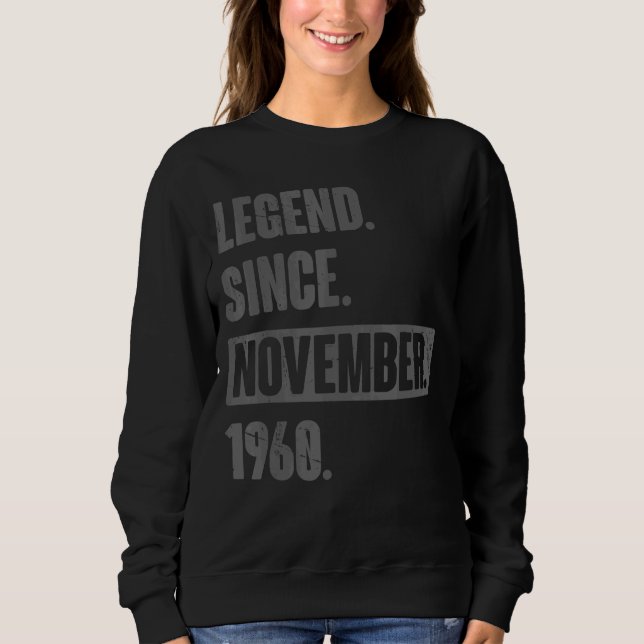 Sudadera Leyenda desde noviembre de 1960 62 años (Anverso)