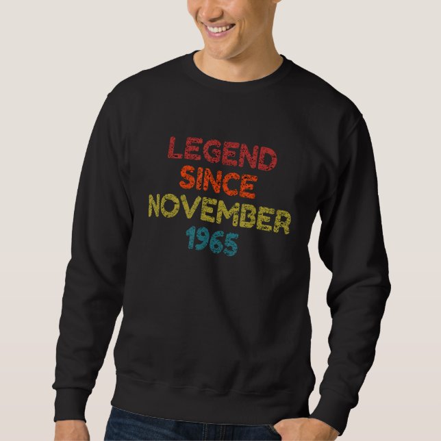 Sudadera Leyenda desde noviembre de 1965 Cumpleaños Retro (Anverso)