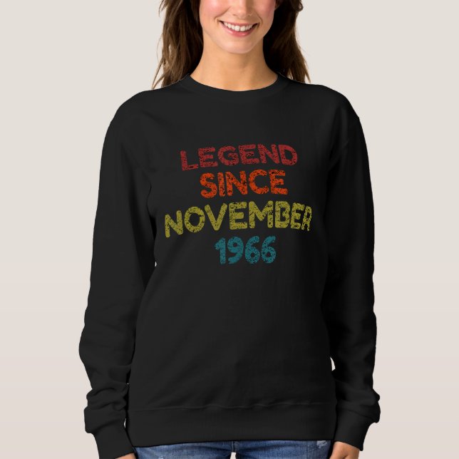 Sudadera Leyenda desde noviembre de 1966 Cumpleaños Retro (Anverso)