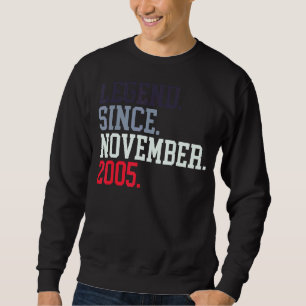 Sudadera Leyenda Desde Noviembre De 2005 Para Hombres Mujer