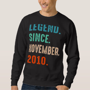 Sudadera Leyenda desde noviembre de 2010 12º cumpleaños 12 