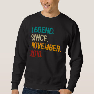 Sudadera Leyenda desde noviembre de 2010 12 cumpleaños  12 
