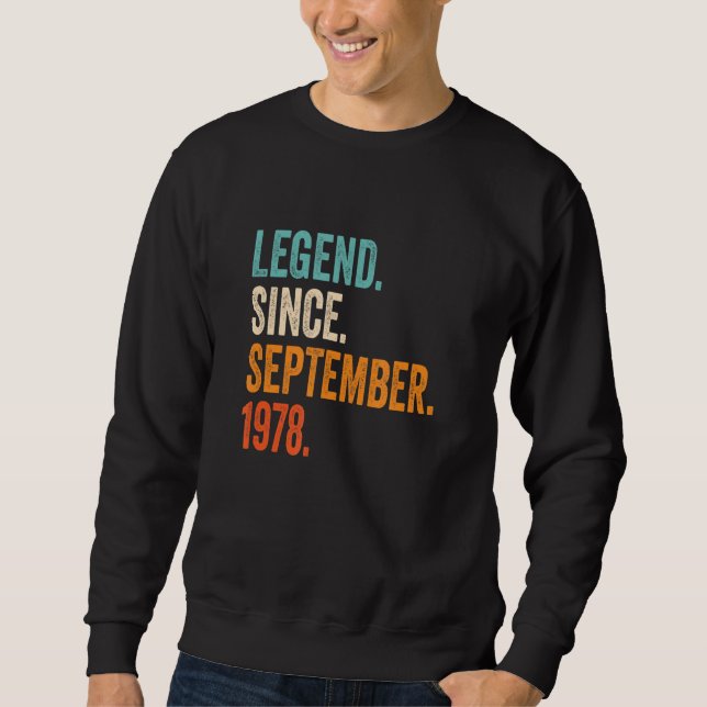 Sudadera Leyenda desde septiembre de 1978 44º cumpleaños (Anverso)
