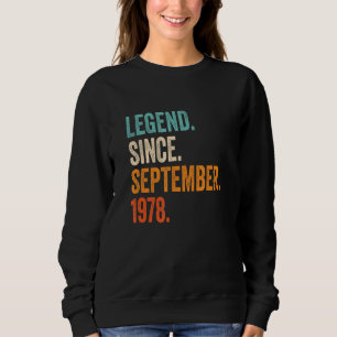 Sudadera Leyenda desde septiembre de 1978 44º cumpleaños