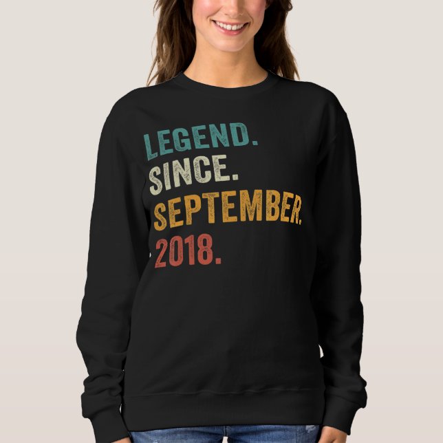 Sudadera Leyenda desde setiembre de 2018 4º cumpleaños 4 añ (Anverso)