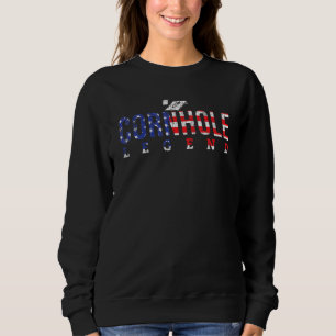 Sudadera Leyenda genial de la bandera americana de Cornhole