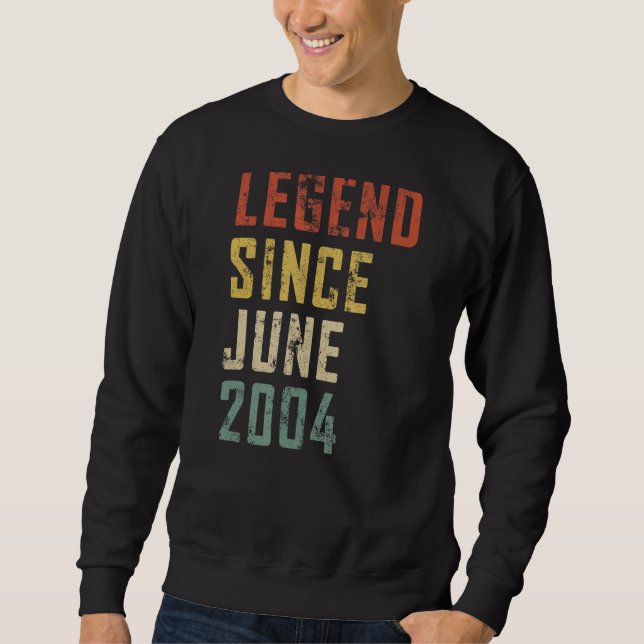 Sudadera Leyenda masculina de 18 años desde junio de 2004 1 (Anverso)
