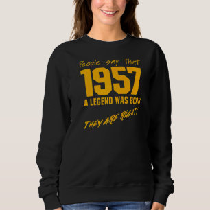 Sudadera Leyenda Nacida en 1957 Celebración de la Vintage d