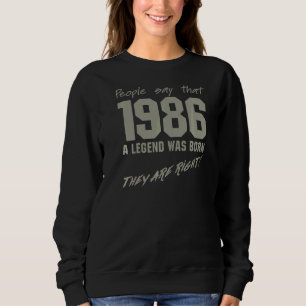 Sudadera Leyenda Nacida en 1986 Celebración Vintage Cumplea