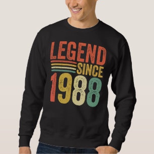 Sudadera Leyenda Vintage desde 1988 34º Birthday Retro Men